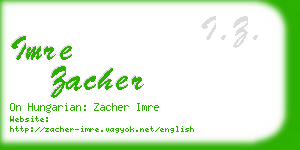 imre zacher business card